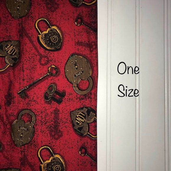 Lularoe womens OS leggings Valentines Day heart lock and key brand new 2-10 - Picture 1 of 2